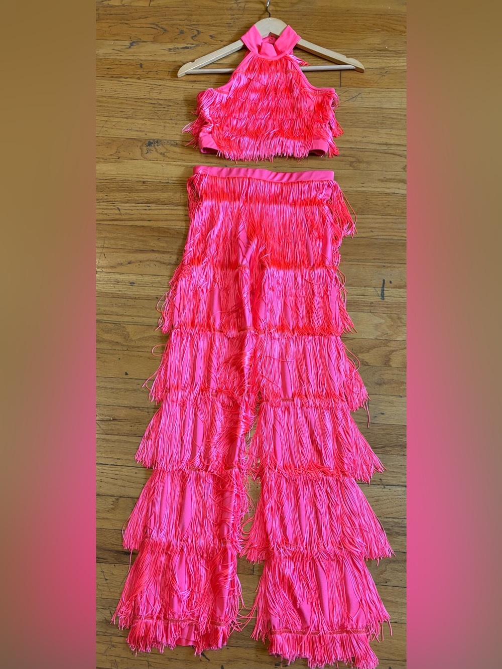 Weissman 2 Piece Fringe Costume in Tangerine